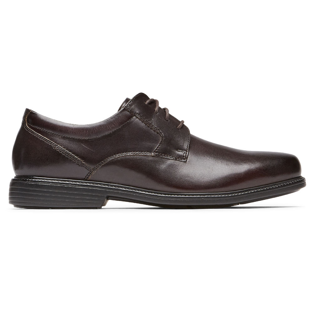 Rockport Mens Charles Road Plain Toe - Oxfords Dark Brown - BRE240597